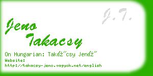 jeno takacsy business card